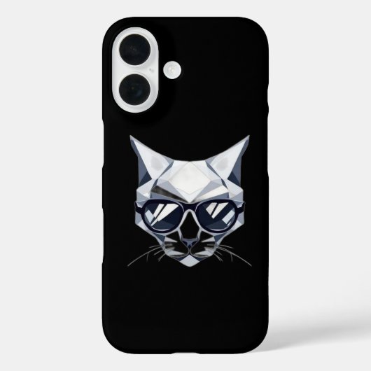 Cool Geometric Cat iPhone Case - Nauwelijks aanwez (Achterkant)