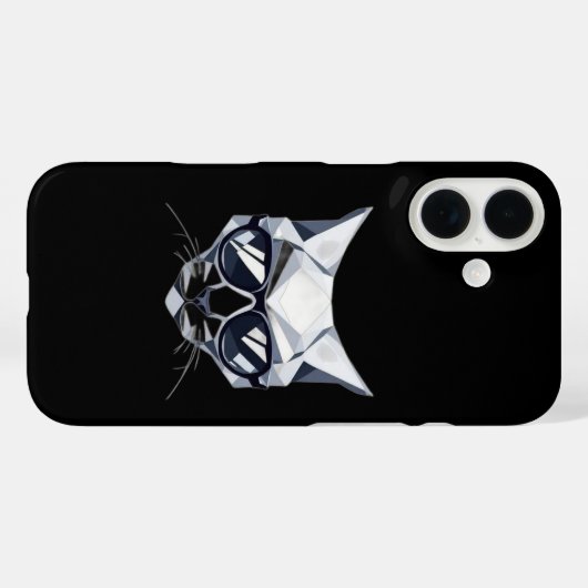 Cool Geometric Cat iPhone Case - Nauwelijks aanwez (Achterkant (horizontaal))
