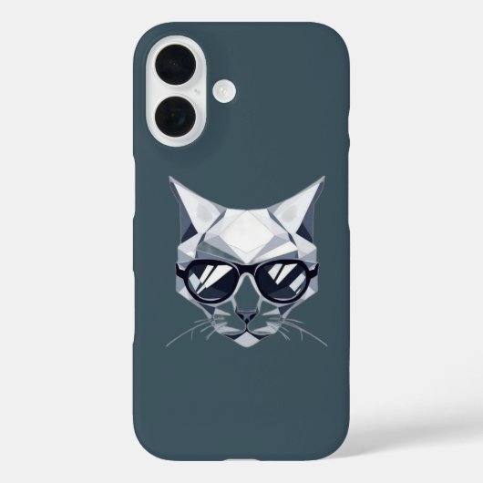 Cool Geometric Cat iPhone Case - Nauwelijks aanwez (Achterkant)