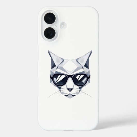 Cool Geometric Cat iPhone Case - Nauwelijks aanwez (Achterkant)
