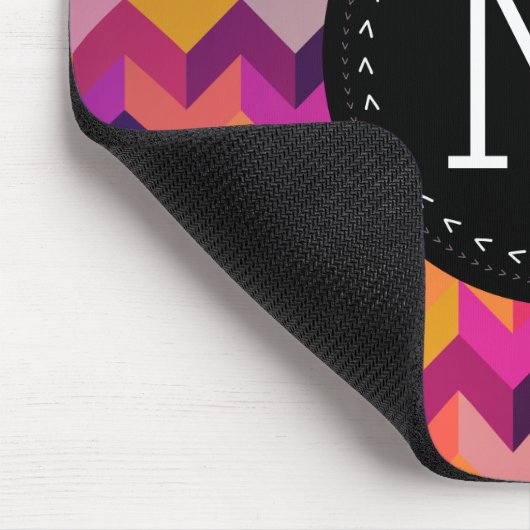 Cool Geometric Chevron Pattern Custom Monogram Muismat (Hoek)