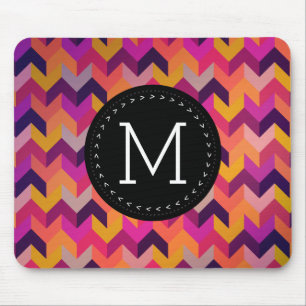 Cool Geometric Chevron Pattern Custom Monogram Muismat