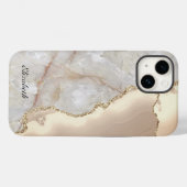 Cool Geometric Gold Cream Marmer Case-Mate iPhone Case (Achterkant (horizontaal))