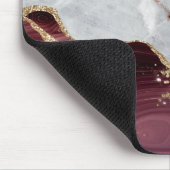 Cool Geometric Grey Gold Burgundy Marble Muismat (Hoek)