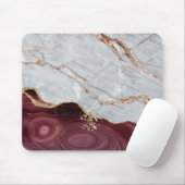 Cool Geometric Grey Gold Burgundy Marble Muismat (Met muis)