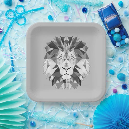 Cool Geometric Lion Head Paper Bord (Feest)