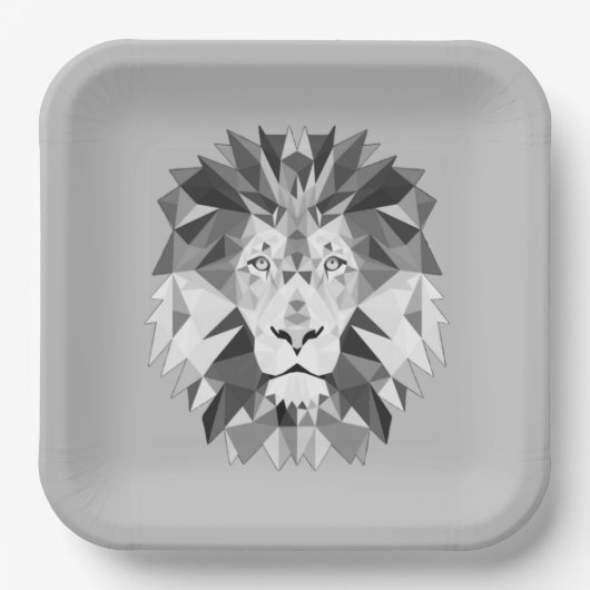 Cool Geometric Lion Head Paper Bord (Voorkant)
