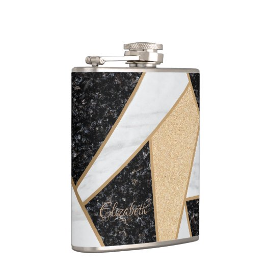 Cool Geometric Marble Texture Heupfles (Rechts)