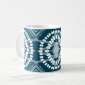 Cool Geometric Pattern Blue White Batik Stropdas-D Koffiemok (Voorkant links)
