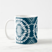 Cool Geometric Pattern Blue White Batik Stropdas-D Koffiemok (Links)