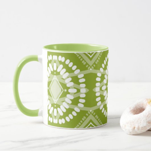Cool Geometric Pattern Lime Green Batik Stropdas-D Mok (Met donut)