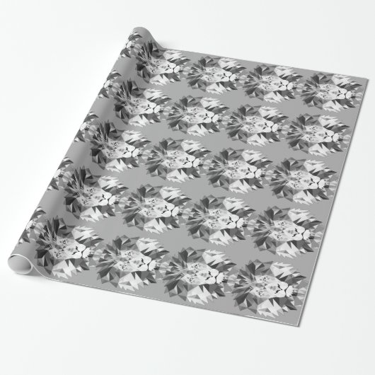 Cool geometrisch leeuwenkop cadeaupapier (Uitgerold)