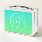 Cool geometrisch monogram | Blauwe & Limegroene Om (Achterkant)