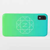 Cool geometrisch monogram | Blauwe & Limegroene Om Case-Mate iPhone Case (Achterkant (horizontaal))