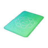 Cool geometrisch monogram | Blauwe & limoengroene Badmat (Gekanteld)