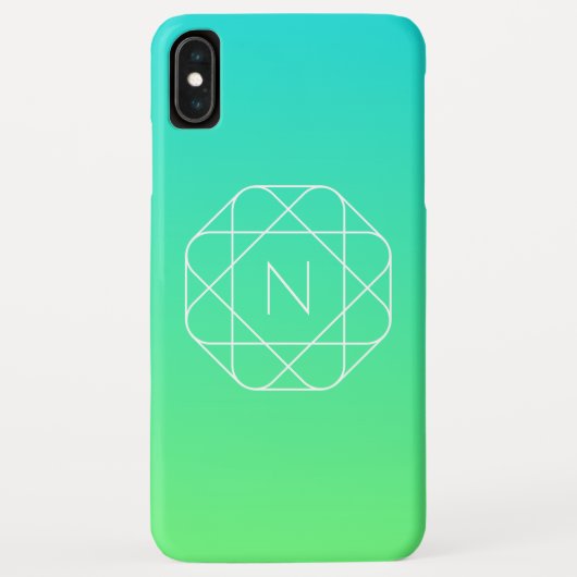 Cool geometrisch monogram | Blauwe & limoengroene Case-Mate iPhone Case (Achterkant)