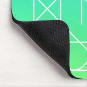 Cool geometrisch monogram | Blauwe & limoengroene Muismat (Hoek)