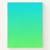 Cool geometrisch monogram | Blauwe & limoengroene Notitieboek (Achterkant)