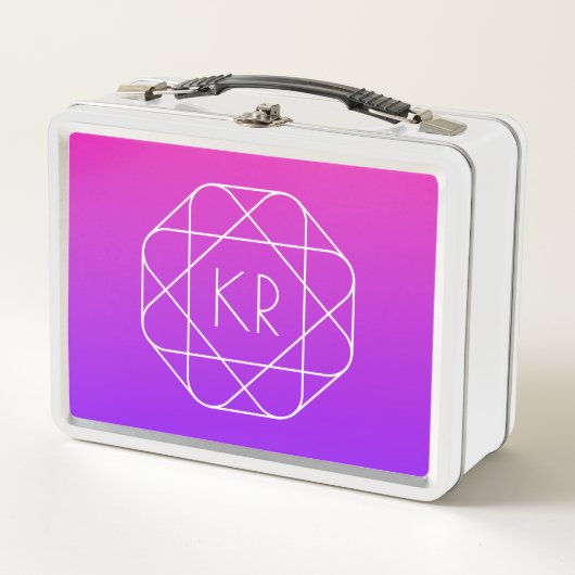 Cool geometrisch monogram | Magenta Paars Violet (Voorkant)