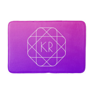 Cool geometrisch monogram Magenta paars violet Badmat