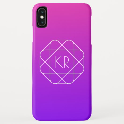Cool geometrisch monogram | Magenta Paars Violet Case-Mate iPhone Case (Achterkant)