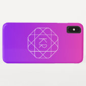 Cool geometrisch monogram | Magenta Paars Violet Case-Mate iPhone Case (Achterkant (horizontaal))
