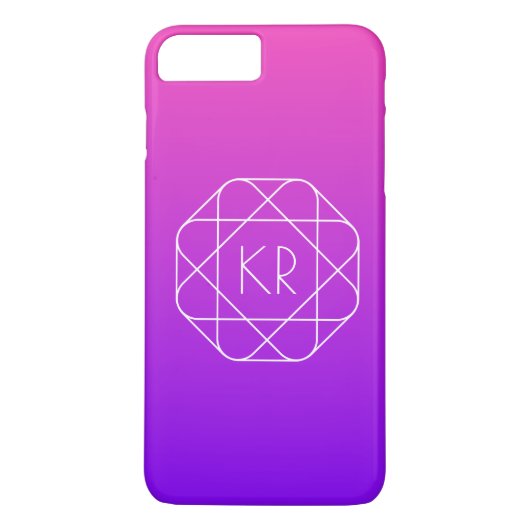 Cool geometrisch monogram | Magenta Paars Violet Case-Mate iPhone Case (Achterkant)