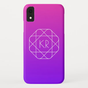 Cool geometrisch monogram Magenta Paars Violet Case-Mate iPhone Case