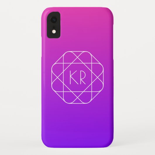 Cool geometrisch monogram | Magenta Paars Violet Case-Mate iPhone Case (Achterkant)