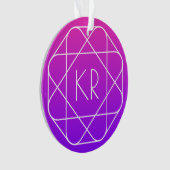 Cool geometrisch monogram | Magenta Paars Violet Ornament (voorkant)