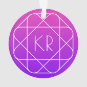 Cool geometrisch monogram | Magenta Paars Violet Ornament (achterkant)