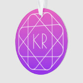 Cool geometrisch monogram | Magenta Paars Violet Ornament (voorkant)