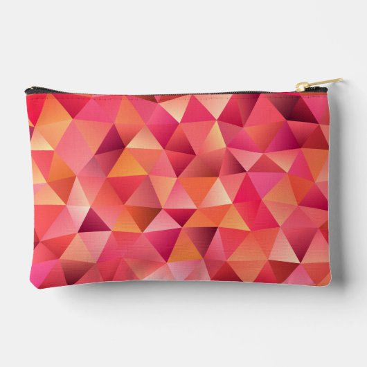 Cool Geometrisch Rood Sinaasappel Roze Monogram Etui (Achterkant)