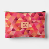 Cool Geometrisch Rood Sinaasappel Roze Monogram Etui (Voorkant)