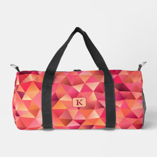 Cool Geometrisch Rood Sinaasappel Roze Monogram Plunjezak
