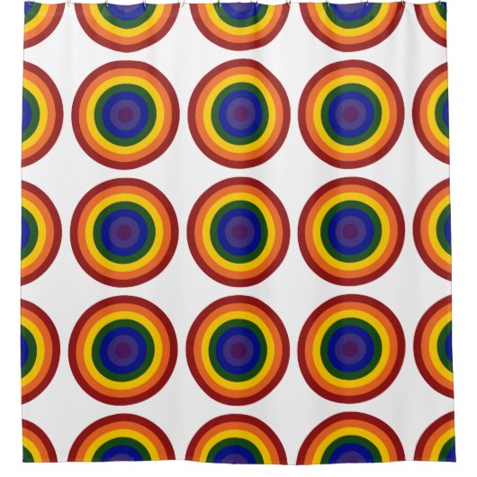 Cool Geometrische regenboog Bullseyes Douchegordijn (Voorkant)