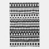 Cool Geometry Black White Aztec Tribal Patroon Theedoek (Verticaal)