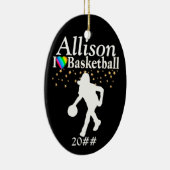 COOL GEPERSONALISEERD BASKETBAL KERSTORNAMENT KERAMISCH ORNAMENT (Rechts)