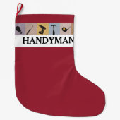 Cool Gepersonaliseerd Handyman Working Mannen Tool Grote Kerstsok (Voorkant)