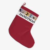 Cool Gepersonaliseerd Handyman Working Mannen Tool Grote Kerstsok (Voorkant (Hangend))