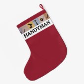 Cool Gepersonaliseerd Handyman Working Mannen Tool Grote Kerstsok (Achterkant (Hangend))