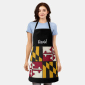 Cool gepersonaliseerd Maryland Flag Chef Schort (Gedragen)