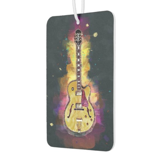 Cool gepersonaliseerde gitaar kunst | Heldergeel r Luchtverfrisser (Links)