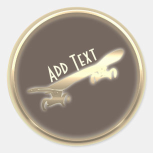 Cool gepersonaliseerde gouden skateboarden Sticker