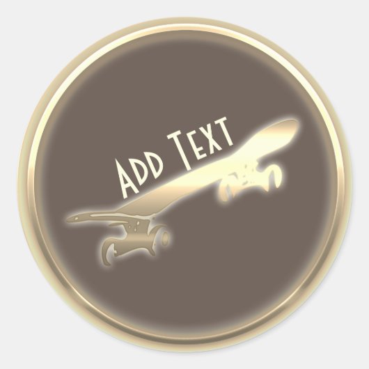 Cool gepersonaliseerde gouden skateboarden Sticker (Voorkant)