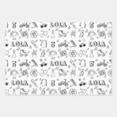 Cool Gepersonaliseerde Kinder Kleurplaat Verjaarda Inpakpapier Vel (Voorkant 2)