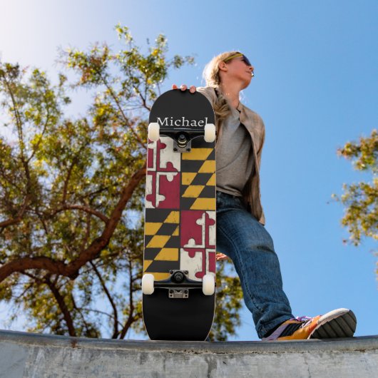 Cool Gepersonaliseerde Maryland State Vlag Persoonlijk Skateboard (Buiten 1)