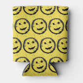 Cool Geproduceerd Gelukkig glimlachend gele gezich Blikjeskoeler (Voorkant)