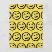 Cool Geproduceerd Gelukkig glimlachend gele gezich Briefkaart (Voorkant)