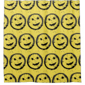 Cool Geproduceerd Gelukkig glimlachend gele gezich Douchegordijn (Voorkant)